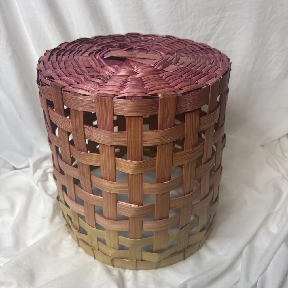 Bamboo Woven Waste Gradient Basket Trash Planter Umbrella Bath Storage Large 13